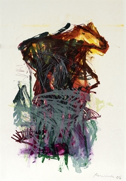 Peter Brandes - litografi - ”Hyrden” I